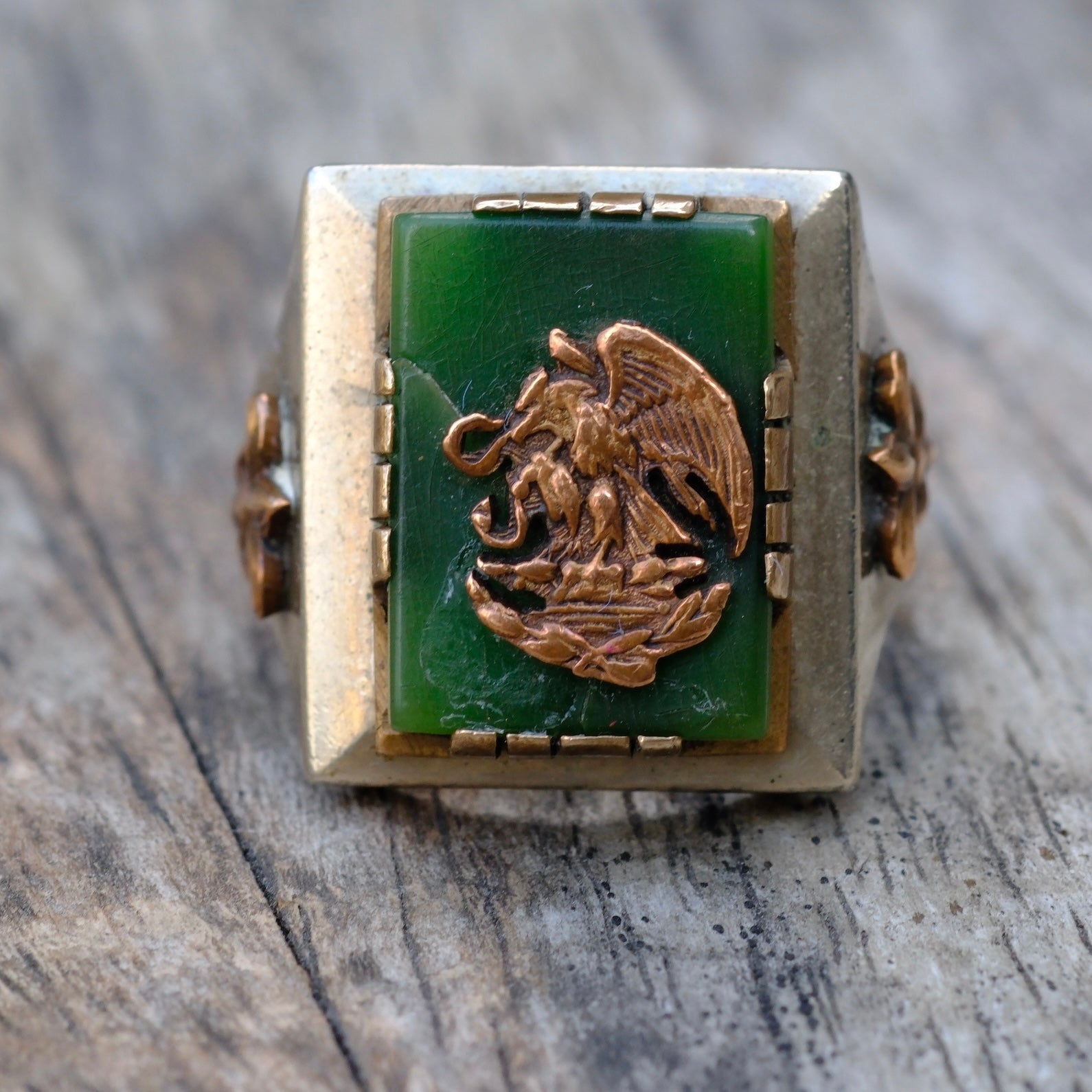 Vintage Mexican Biker Souvenir Ring 9.25