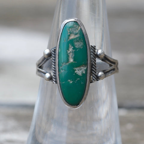 Vintage Sterling Older Turquoise Ring 6.5