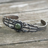 Vintage Sterling Turquoise Stamped Cuff