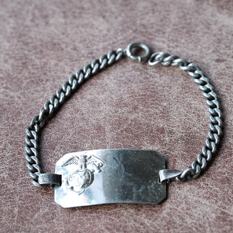 Vintage Sterling Silver Military ID Bracelet