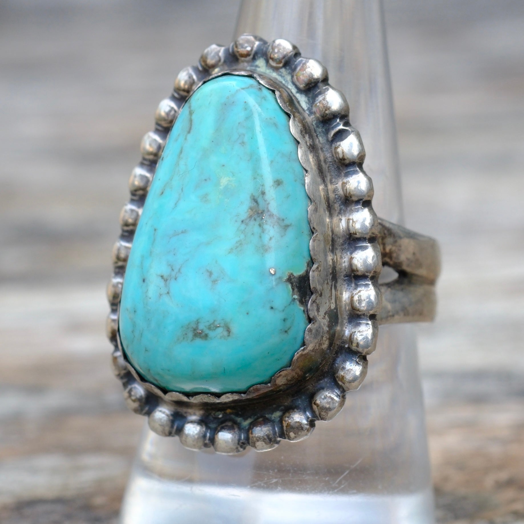 Vintage Sterling Turquoise Ring 9
