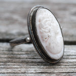 Vintage Sterling Cameo Ring 6.25