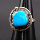 Vintage Sterling Turquoise Roper Ring 8.25