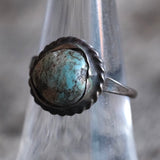 Vintage Sterling Turquoise Roper Ring 7.25