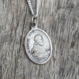 Vintage Sterling Padre Pio Pray For Us Necklace
