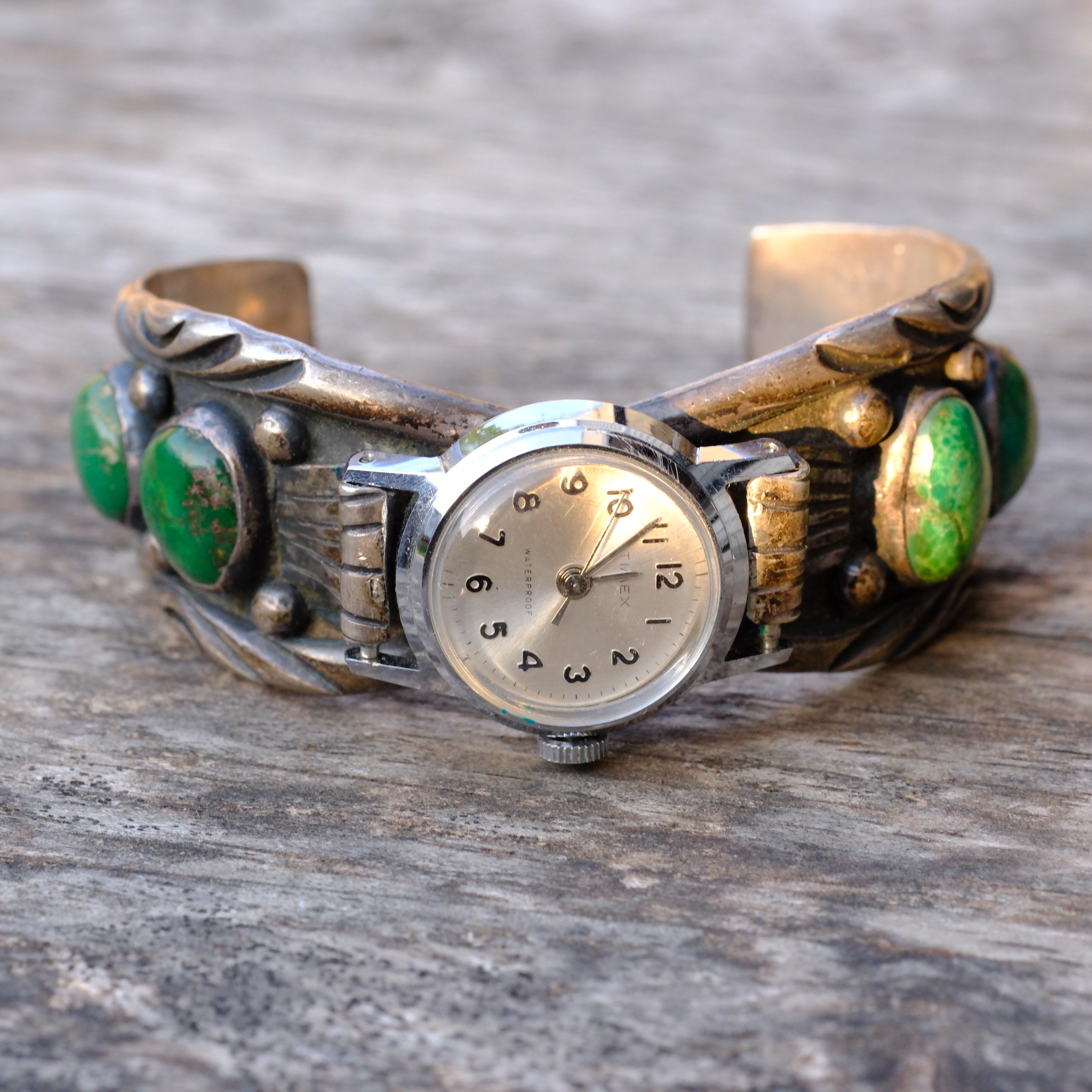 Vintage Sterling Turquoise Cuff Watch Cuff Bracelet