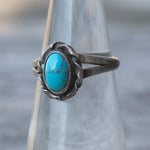 Vintage Sterling Turquoise Roper Ring 5