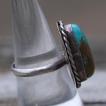 Vintage Sterling Turquoise Roper Ring 8.5