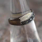 Vintage Sterling Marcasite Band 6.5
