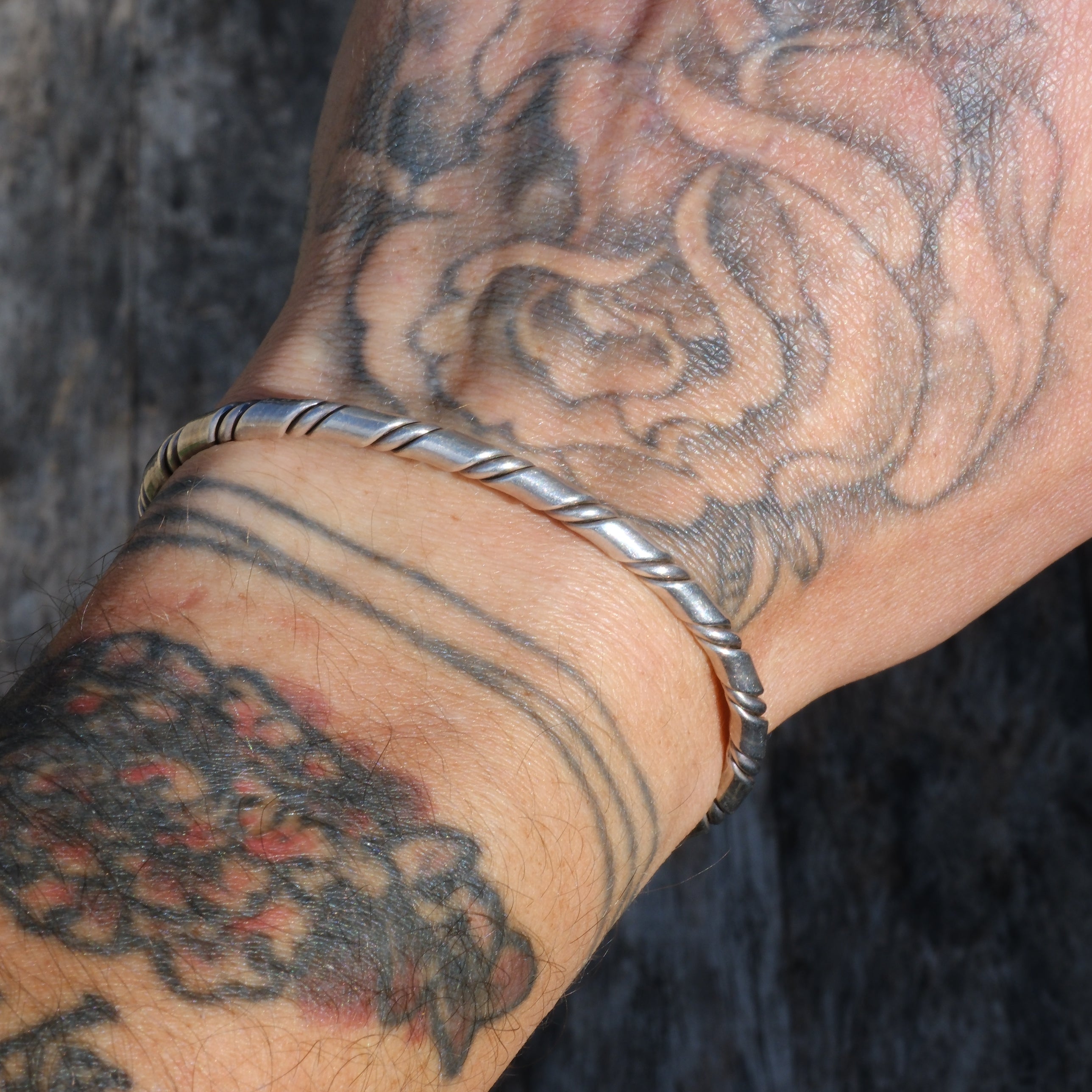 Vintage Sterling Silver Plated Twisted Cuff Bracelet