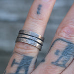 Vintage Sterling Ribbed Band Ring 5.25