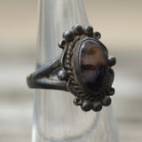 Vintage Sterling Agate Ring 5.25