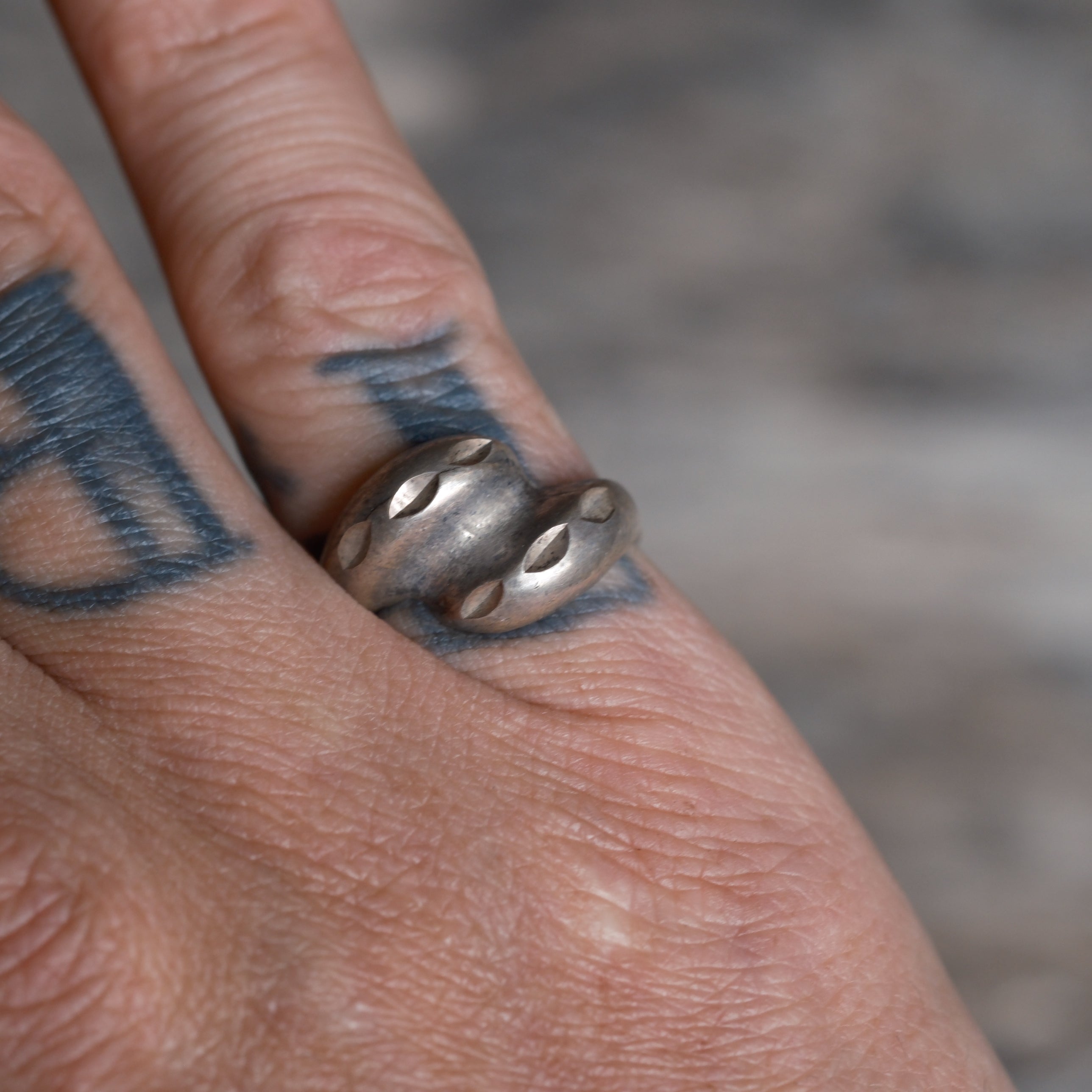 Vintage Sterling Silver Modernist Ring 6.5