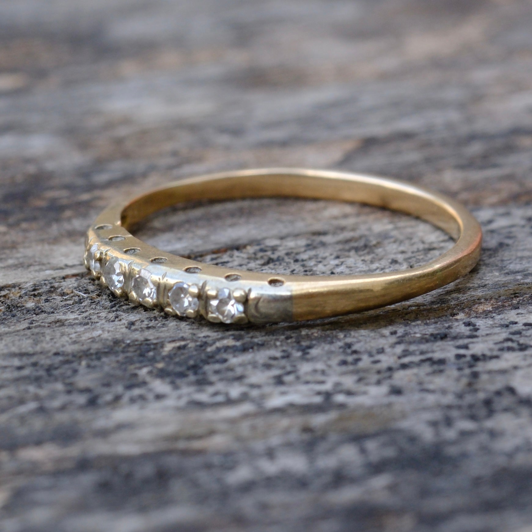 Vintage 14k Gold Natural Diamond Ring 5.75