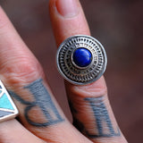 Vintage Sterling Lapis Ring 3.5
