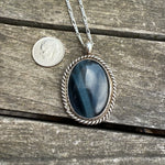 Vintage Sterling Blue Cats Eye Roper Necklace