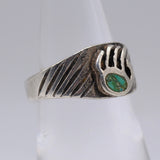 Vintage Sterling Turquoise Bear Paw Band 5.75