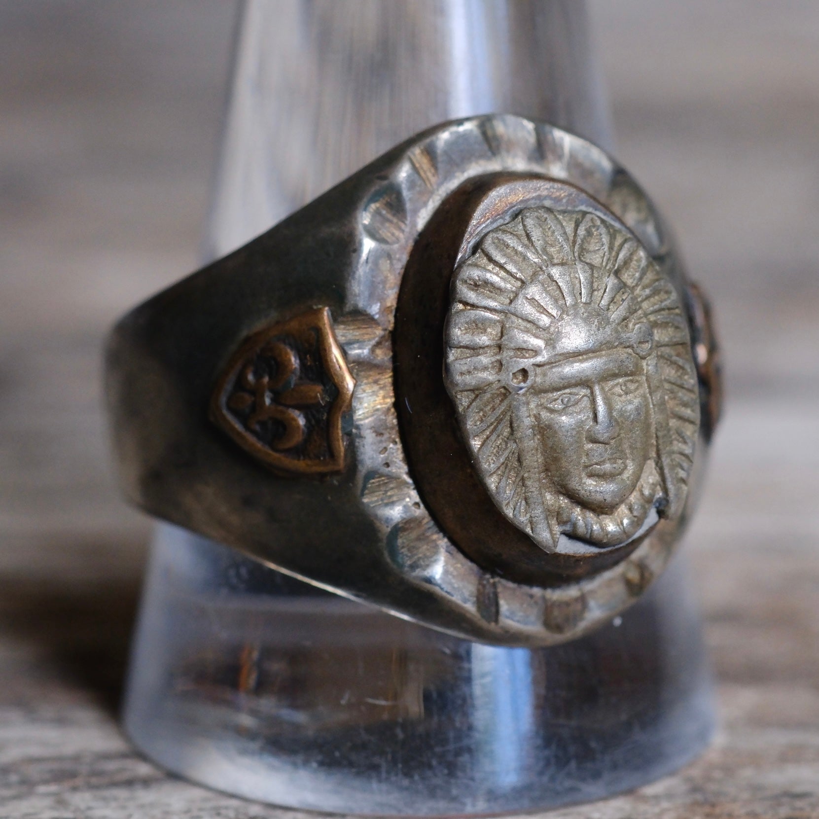 Vintage Mexican Biker Souvenir Big Chief Ring 12.25