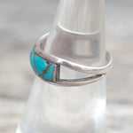 Vintage Sterling Turquoise Inlay Ring 6.25