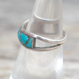Vintage Sterling Turquoise Inlay Ring 6.25