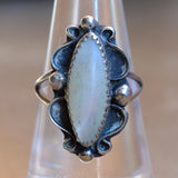 Vintage Sterling Mother Of Pearl Ring 7.75