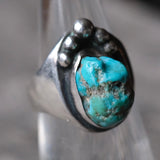 Vintage Sterling Chunky Turquoise Ring 6