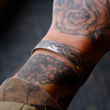 Vintage Sterling Silver Stamped Cuff Bracelet 6.25"