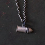Vintage Sterling WWII Era Bullet Shell Necklace 18" Chain