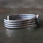 Vintage Sterling Turquoise Roped Cuff