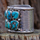 MASSSIVE Zuni Turquoise Row Cuff Bracelet
