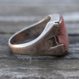 Vintage Sterling Agate Signet Ring 7.25