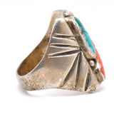 Vintage Sterling Turquoise and Coral Ring 12.25