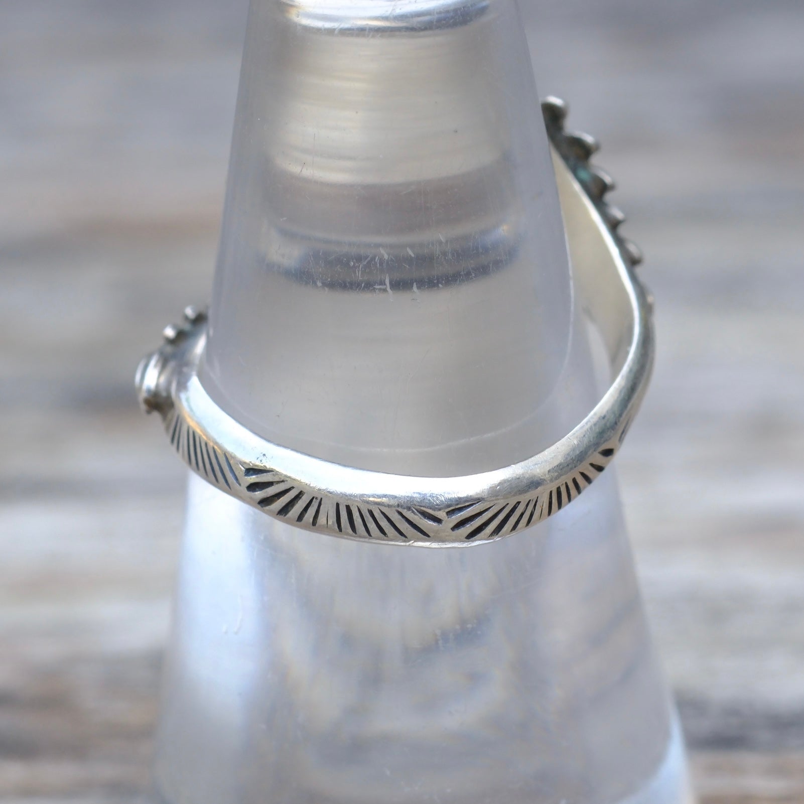 Vintage Sterling Mother Of Pearl Overpass Ring 7