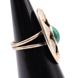 Vintage Sterling Turquoise Shadowbox Ring 4.75
