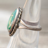 Vintage Sterling Turquoise Roper Ring 5.25