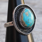 Vintage Sterling Turquoise Ring 7.5