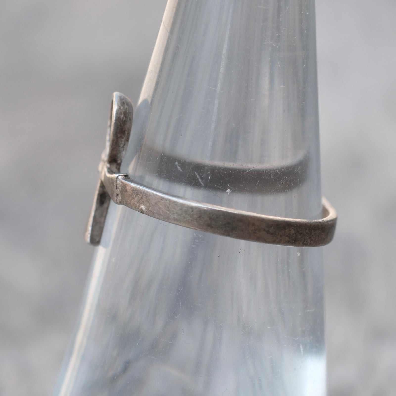 Vintage Sterling Silver Ankh Ring 7.5