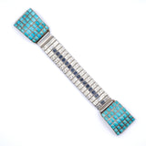 Vintage Sterling Multistone Turquoise Ladies Watch Band