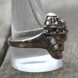 Vintage White Bronze Biker Ring 12