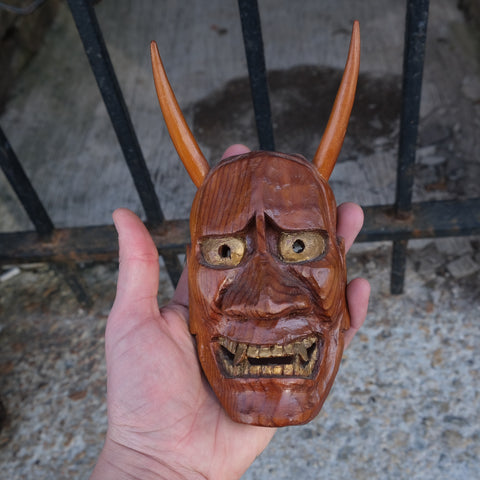 Antique Japanese Wooden Hannya Mask