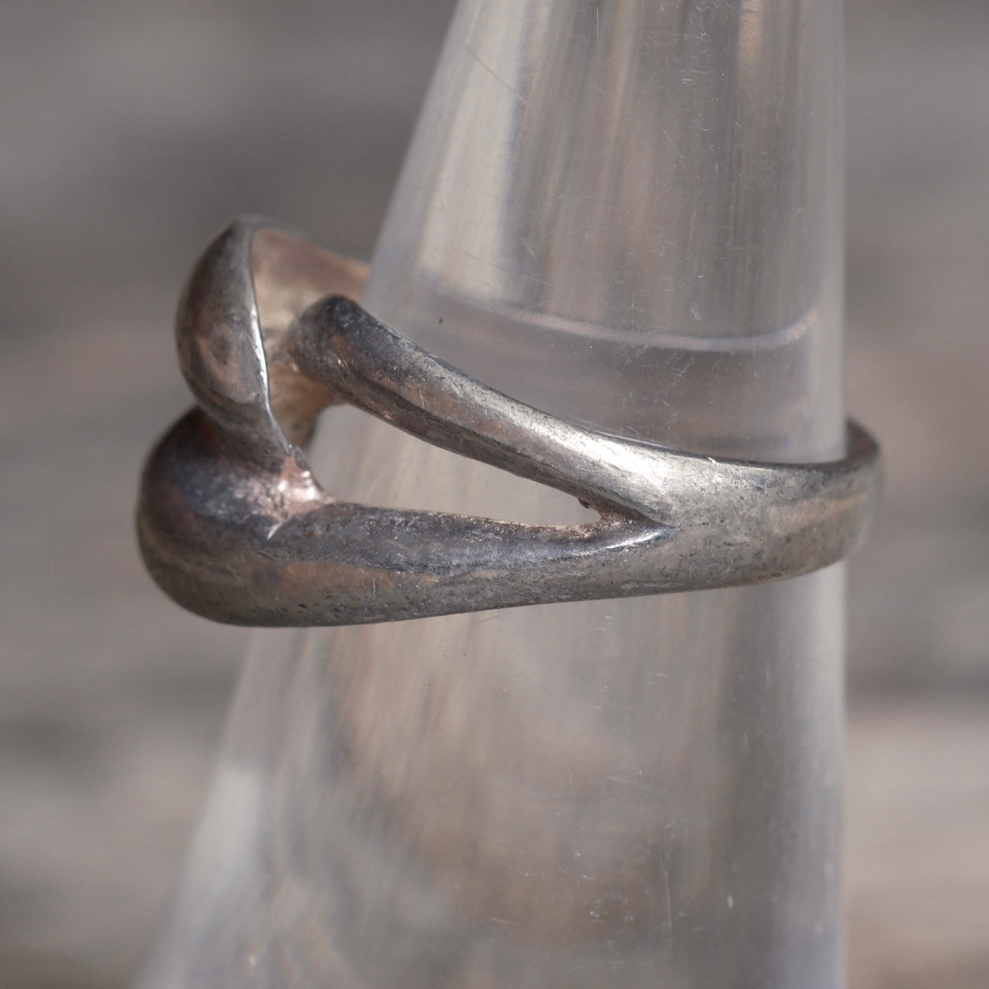 Vintage Sterling Silver Modernist Ring 5.75