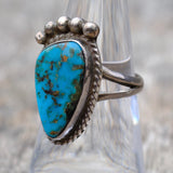 Vintage Sterling Turquoise Ring 6.75