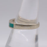 Vintage Sterling Turquoise Inlay Band 8.25