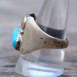 Vintage Sterling Turquoise Feather Ring 10.5