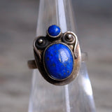 Vintage Sterling Lapis Ring 5.75