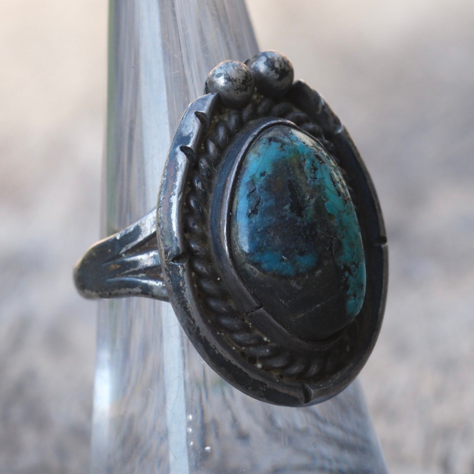 Vintage Turquoise Roper Ring 6.5