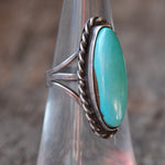 Vintage Sterling Turquoise Roper Ring 5.75