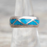 Vintage Sterling Crushed Turquoise Inlay Ring 7