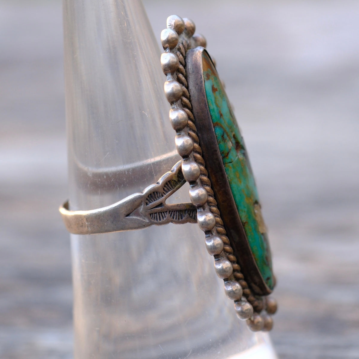 Vintage Sterling Turquoise Ring 7.25