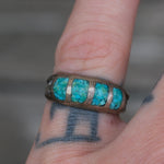 Vintage Sterling Turquoise Inlay Band 6